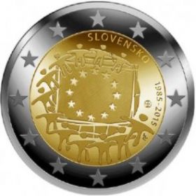 30 лет флагу Евросоюза 2 евро Словакия 2015