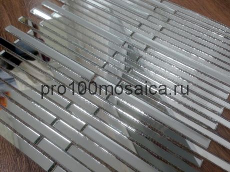 SM149-2 Серебро+матовое серебро. Мозаика зеркальная серия PERLA, 330*310 мм (VIVERE)