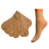 Лайкровые женские носки 10 шт. телесного цвета