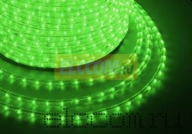 Дюралайт светодиодный, свечение с динамикой (3W), зеленый, 220В, диаметр 13 мм, бухта 100м, NEON-NIGHT