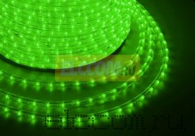 Дюралайт светодиодный, эффект мерцания(2W), зеленый, 220В, диаметр 13 мм, бухта 100м, NEON-NIGHT