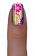 Слайдер-дизайн для ногтей Яркие цветы и разноцветные полоски на нежно-розовом фоне