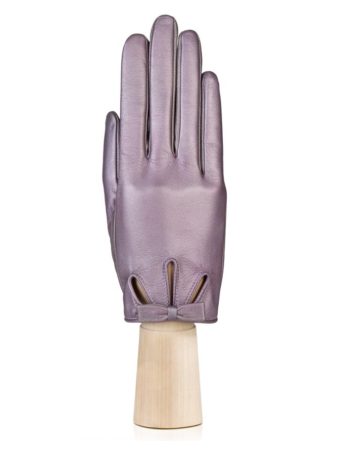Кожаные перчатки с разрезами и бантиком ELEGANZZA GR01-00014248