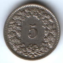 5 раппенов 1939 г. Швейцария
