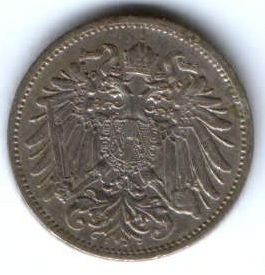 20 геллеров 1914 г. редкий год Австрия