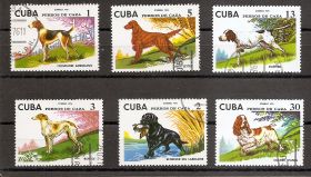 Охотничьи породы собак Куба 1976 6 марок (гашеные)