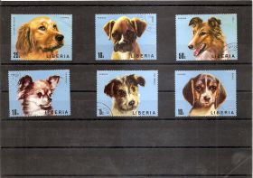 Собаки Либерия 1974  6 марок(гашеные)