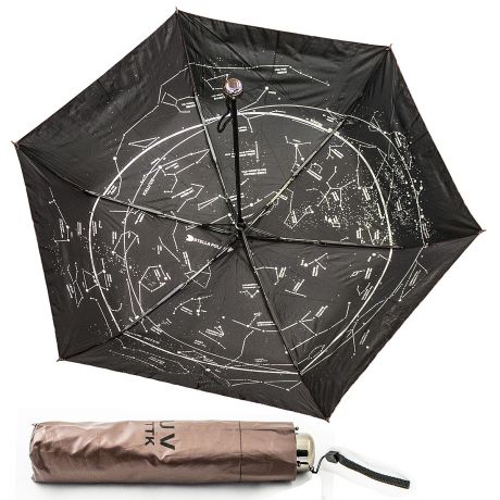Зонт "Звездное небо" (коричневый)