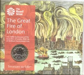 350 лет Великого Лондонского пожара 2 фунта Великобритания 2015