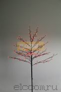 Дерево комнатное "Сакура", коричневый цвет ствола и веток, высота 1.2 метра, 80 светодиодов красного цвета, трансформатор IP44 NEON-NIGHT