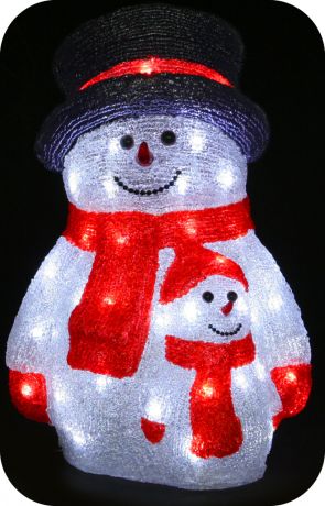 Фигура "Снеговик со снеговичком", 40см