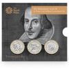 Вильям Шекспир Великобритания 3 x 2 фунта 2016 на заказ