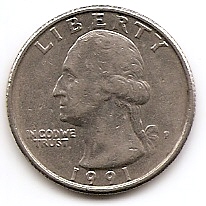 25 центов(регулярный выпуск) США 1991