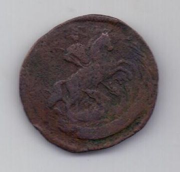 деньга 1766 г. перечекан