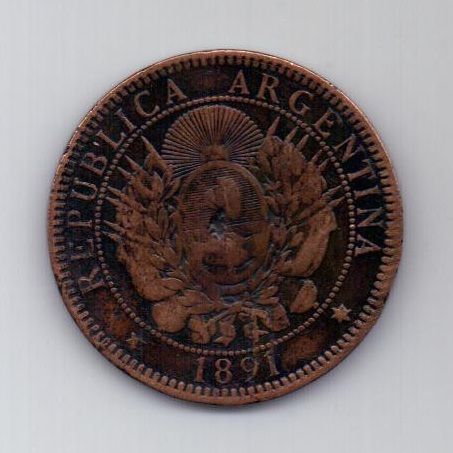 2 сентаво 1891 г. Аргентина