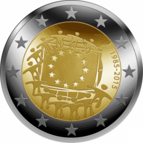 30 лет флагу Евросоюза Набор монет 19 x 2 евро 2015