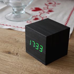 Часы-будильник "Деревянный Куб" с термометром
