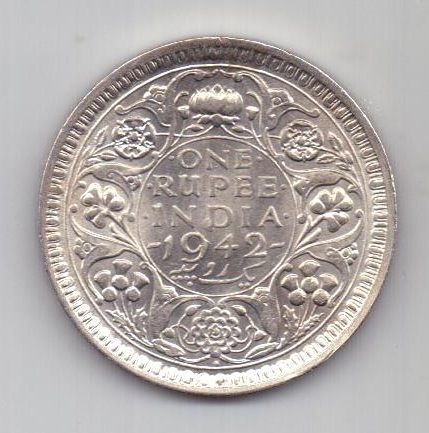 1 рупия 1942 г. UNC. Британская Индия