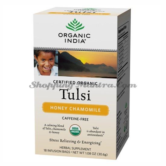 Чай Тулси Мед и Ромашка Органик Индия / Organic India Tulsi Honey Chamomile