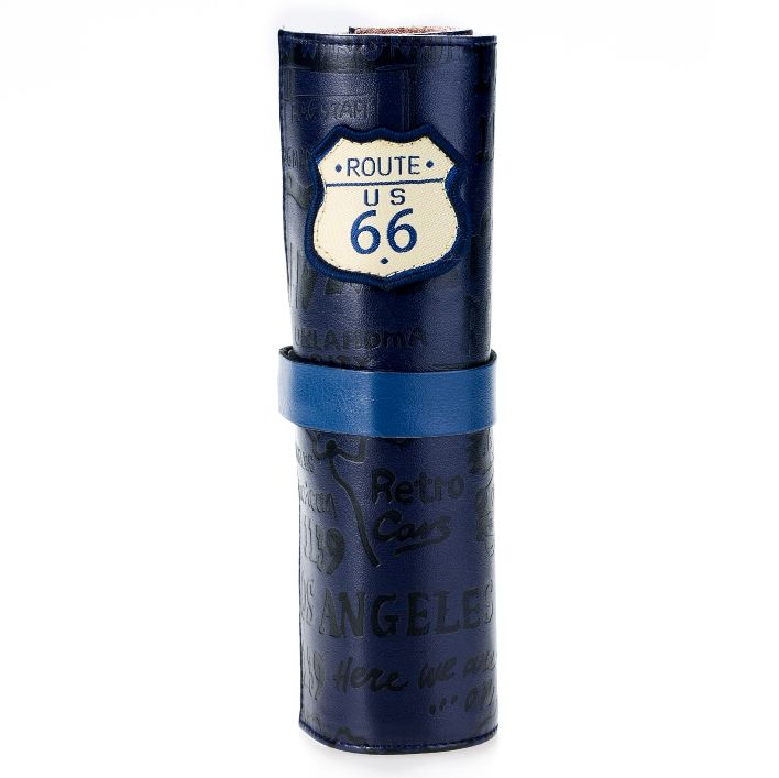 Кожаный пенал «Route 66» - Dark Blue
