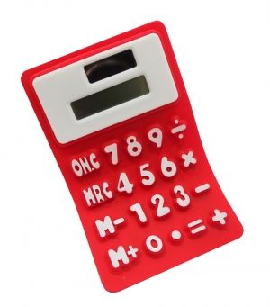 Калькулятор мягкий  красный (можно сворачивать трубочкой)