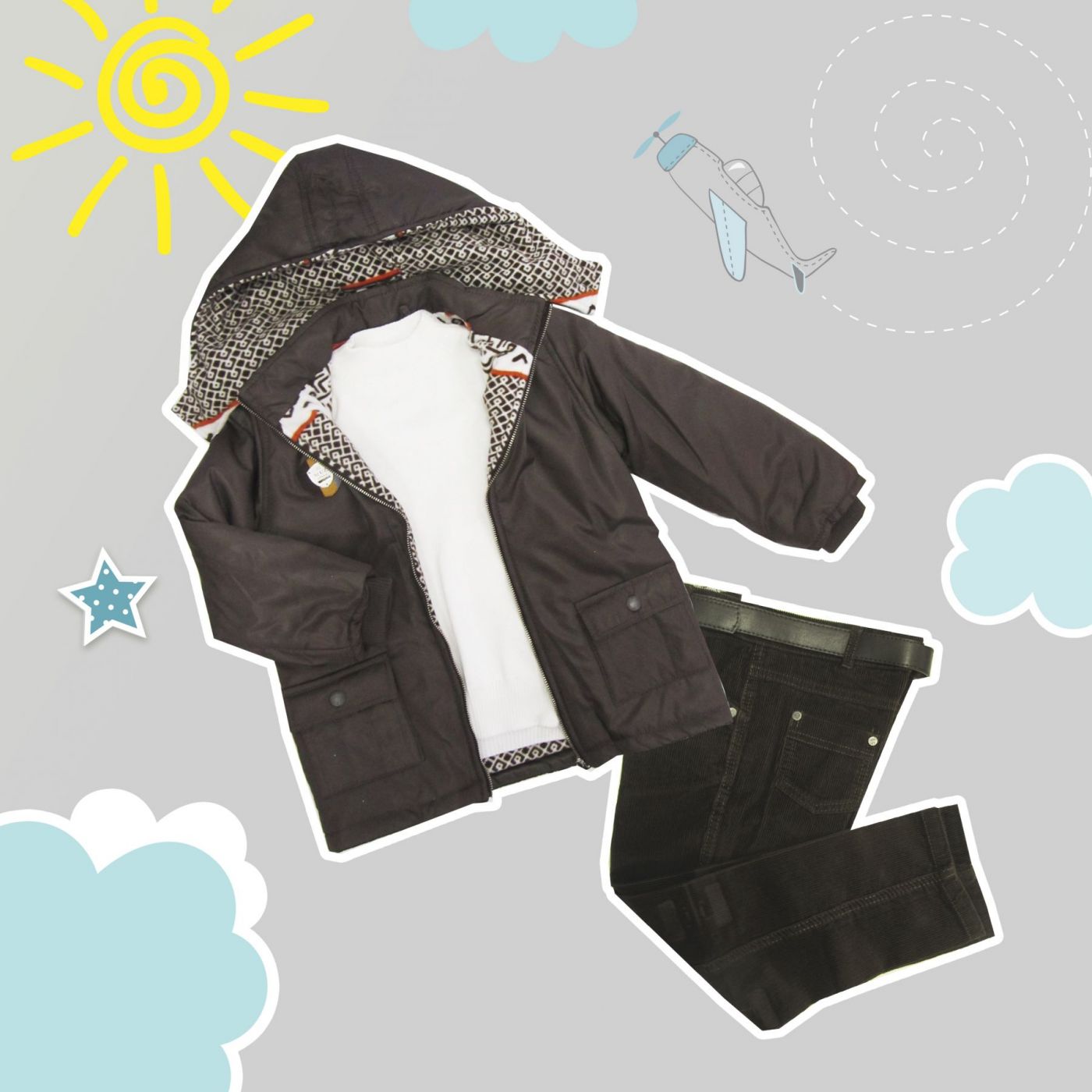 Комплект «Лапландия» (Куртка+свитер+брюки+ремешок)