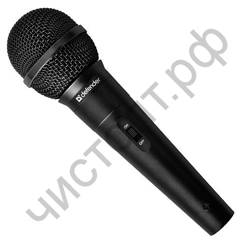 Микрофон караоке провод. Defender MIC-129, динамический микрофон,для караоке,шнур 5м,  адаптер 73дБ