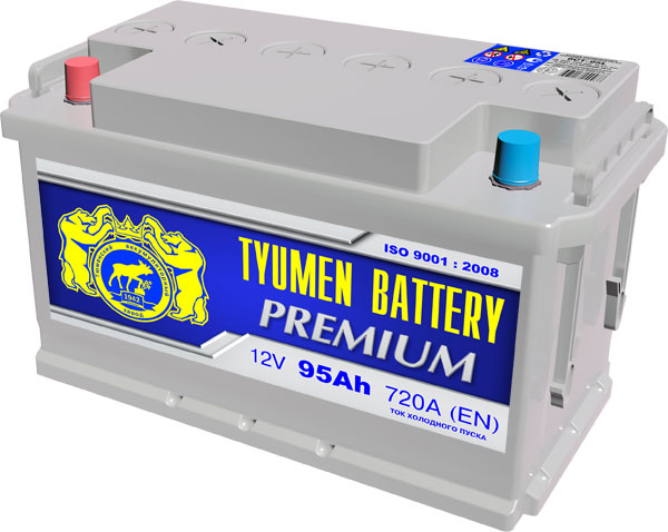 Автомобильный аккумулятор АКБ Тюмень Премиум (TYUMEN BATTERY) PREMIUM 6CT-95L 95Aч П.П