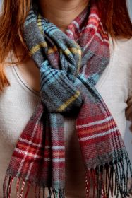 шарф 100% шерсть ягнёнка, расцветка шотландской деревушки Инш Insch Check, плотность 6