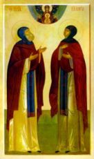 Икона Кирилл и Мария Радонежские (рукописная)