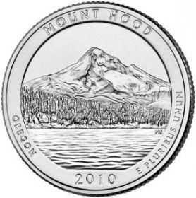 Национальный  парк Маунт Худ (штат Орегон) 25 центов 2010.Монетный двор на выбор