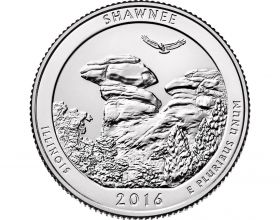 Национальный парк Шони (штат Иллинойс) 25 центов 2016 Монетный двор на выбор