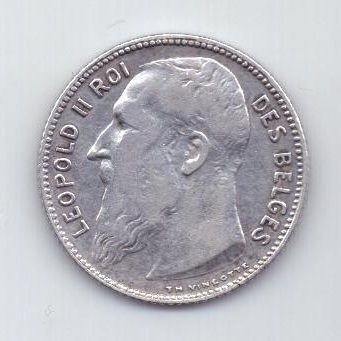 1 франк 1909 г. редкий тип. Бельгия