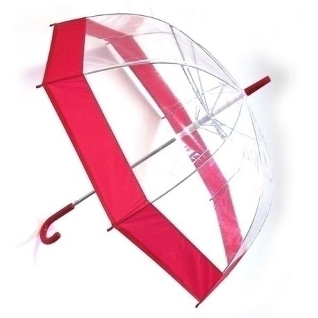 Зонт прозрачный (купол красный)