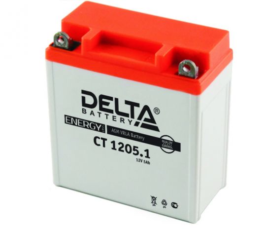 Мото аккумулятор АКБ Delta (Дельта) CT 1205.1 о.п. 5Ач 12N5-3B, YB5L-B