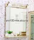 Зеркало для ванной. Коллекция Адель 65 см. белый / патина золото (SANFLOR)