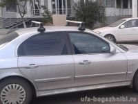 Багажник на крышу Hyundai Sonata 5, Атлант, аэродинамические дуги