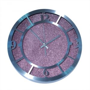 Часы металл круглые розовые