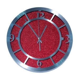 Часы металл круглые красные