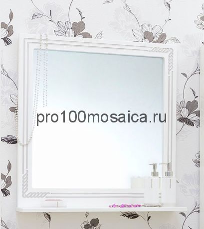 Зеркало для ванной Коллекция Элен 75 см , белое (SANFLOR)