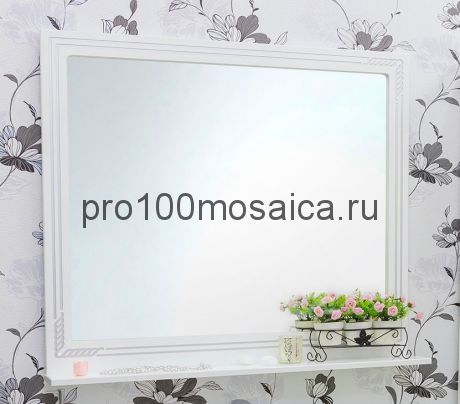 Зеркало для ванной Коллекция Элен 100 см , белое (SANFLOR)