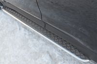 Пороги труба 42 с листом Hyundai Santa Fe 2012-
