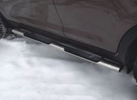 Пороги труба  d75*42 овал с накладками Honda CR-V 2010