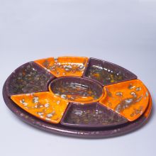 Блюдо менажница в наборе Domiziani «Фантазия» керамика - блюдо 48 x 36 см + 7 тарелок (Италия)
