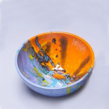 Салатник Domiziani керамика ручной работы оранжево-голубой - d 20 см (Италия)