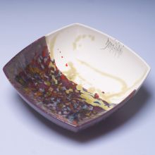 Ваза для фруктов салатник Domiziani керамика ручной работы - 28 x 28 см (Италия)