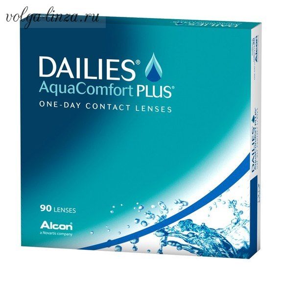 Dailies Aqua Comfort Plus-однодневные линзы с тройным увлажнением 90шт