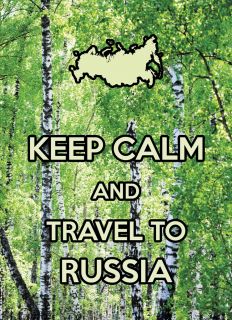 Почтовая открытка KEEP CALM and travel to Russia