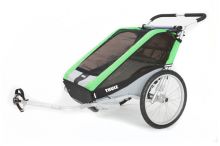 Коляска Thule Chariot Cheetah2/Чита2, в комплекте с велосцепкой, зеленый, 14-