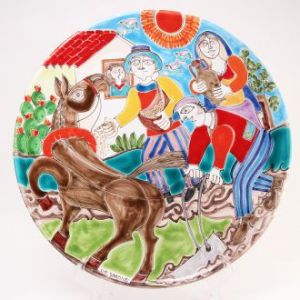 Тарелка декоративная большая керамическая Ceramiche de Simone PT35DS_4 (Италия)